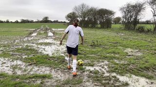 Muddy football practise