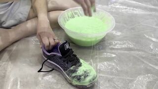 Trashing sneakers (trainers) with super sticky slime