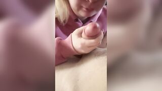 Little slut sucks dick