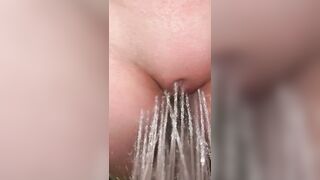 Pussy of Beauty Girl is Washed in the Shower