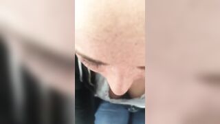 She only wants to give a handjob in the car, but gets monster facial