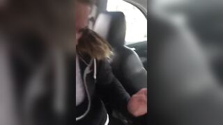 She only wants to give a handjob in the car, but gets monster facial