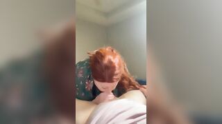 Giving a nice cock some head till it blows his nut on my face