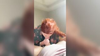 Giving a nice cock some head till it blows his nut on my face