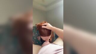 Giving a nice cock some head till it blows his nut on my face