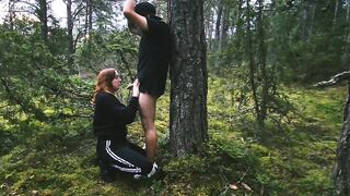 Public bj in The woods