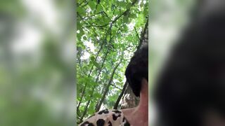 Milf overcoms squirt outdoor