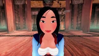 3D/Anime/Hentai, Mulan Loves Sucking On A Big Cock And Taking A Facial!