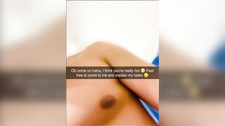 naughty 18-year-old girlfriend cheats on her partner with a classmate and sends it him on Snapchat