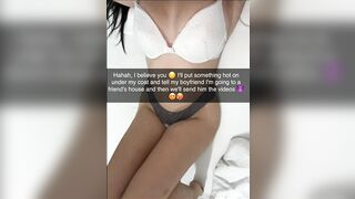 naughty 18-year-old girlfriend cheats on her partner with a classmate and sends it him on Snapchat