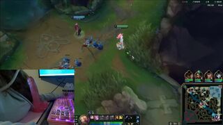 Slutty egirl does Seraphine healslut challenge on league of legends