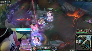 Slutty egirl does Seraphine healslut challenge on league of legends