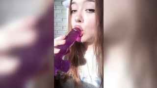 Pretty woman takes a big dick in her throat