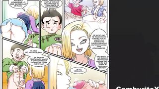 Androide 18 Chupa Hasta La Ultima Gota De Semen De La Verga De Krilin - Dragon Ball Hentai