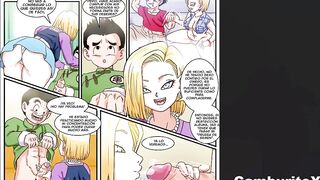 Androide 18 Chupa Hasta La Ultima Gota De Semen De La Verga De Krilin - Dragon Ball Hentai