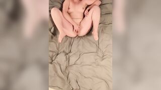 spreading my long lip wet pussy, fast orgasm rubbing clit