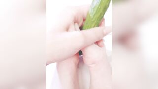 wet cold cucumber masturbates my feet