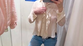 Trying on Haul Transparent See through Clothing Sexy Girl Hard Nipples