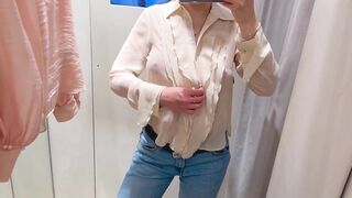 Trying on Haul Transparent See through Clothing Sexy Girl Hard Nipples