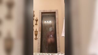 Naked hot shower