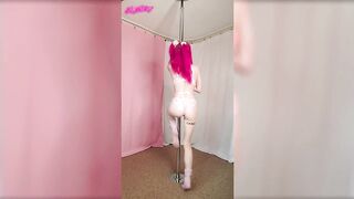 Pink Fishnet Pole Dance Strip Tease by SheyTheGay