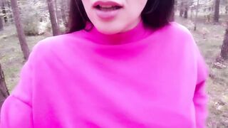 Outdoors risky JOI in the woods, voyeur fantasy (GERMAN)