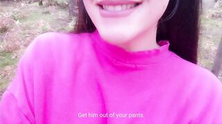 Outdoors risky JOI in the woods, voyeur fantasy (GERMAN)