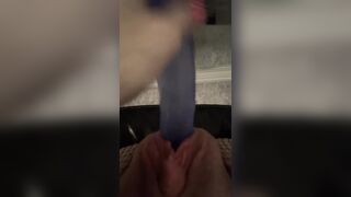 8 Inch Dildo Fucking Legs Flexy Ball Gag Fishnets Office Chair SQUIRTING ALL OVER MIRROR WALL Orgasm