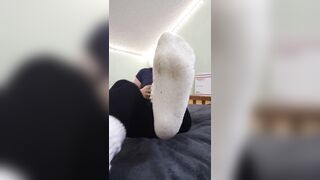 Slouchy Sock Removal and Tease Long Dirty Socks