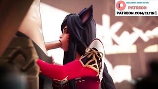 Hot Ahri Do Sweet Blowjob And Getting Cum In Mouth | Best LOL Hentai 4k 60fps