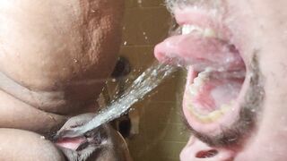 Giving Him His Daily Golden Shower - Squirt Pee In His Mouth