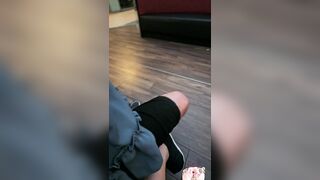 Riding my Master's cock VERY publicly in a shopping center