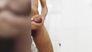 Naked man masturbating