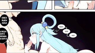 Fucking Aqua from Konosuba for an outstanding debt - Konosuba Hentai Manga