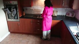 Hot Bhabhi Gives Blowjob to Her Dever in Kitchen