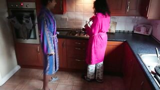 Hot Bhabhi Gives Blowjob to Her Dever in Kitchen