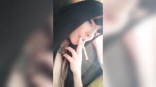 Goth Girl Close Up Smoking (ask me for full vid)