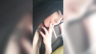 Goth Girl Close Up Smoking (ask me for full vid)