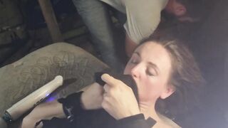 wife gets double teamed cum on face