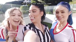 BFFS - Fit Teens Share a Big Cock in Orgy