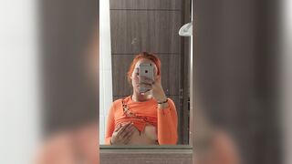 I make a horny video for my lover showing my tits