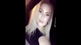 SNAPCHAT SLUTTY BLONDE SECRETLY DILDO MASTURBATING INSIDE CAR