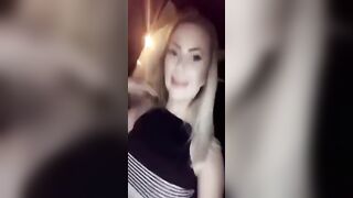 SNAPCHAT SLUTTY BLONDE SECRETLY DILDO MASTURBATING INSIDE CAR