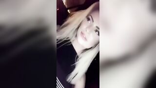 SNAPCHAT SLUTTY BLONDE SECRETLY DILDO MASTURBATING INSIDE CAR