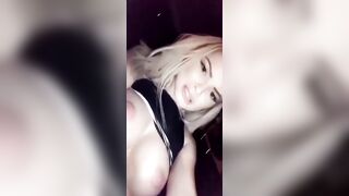 SNAPCHAT SLUTTY BLONDE SECRETLY DILDO MASTURBATING INSIDE CAR