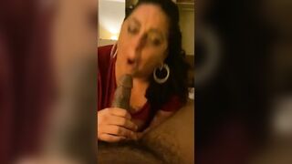 Granny deepthroats her big stick